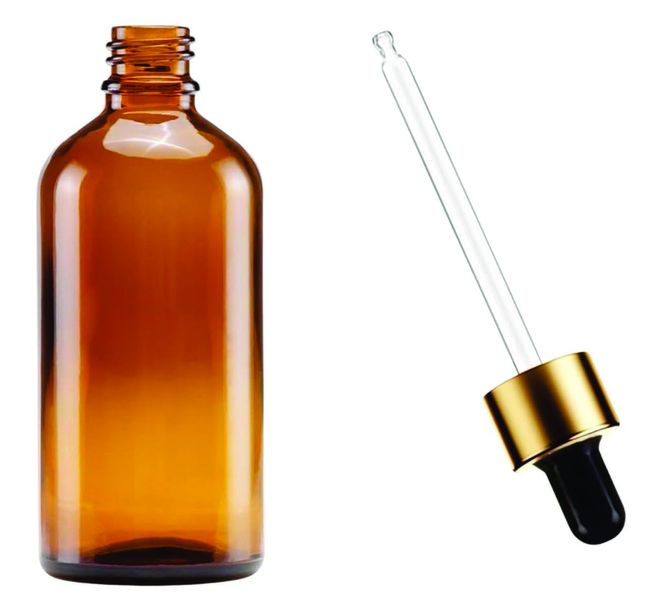 50 x Amber Essential Oil Glass Bottle with Pipette - 30ml