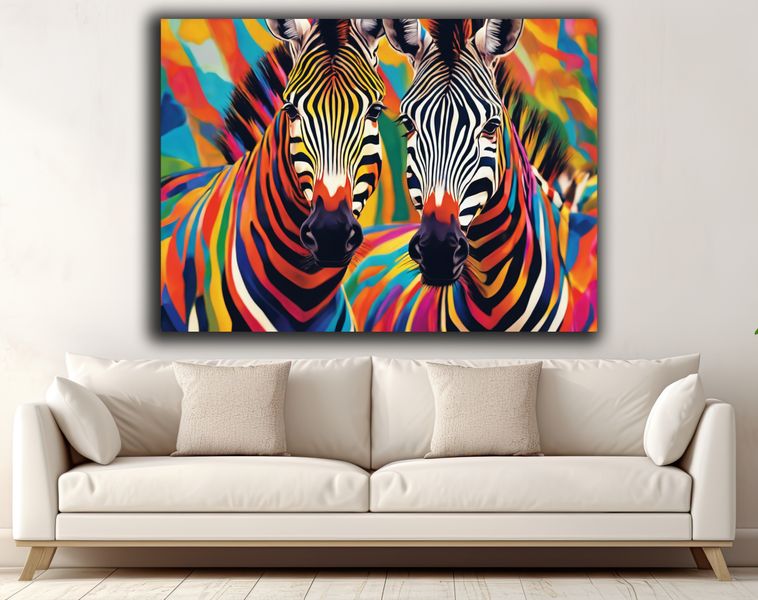 0226 Zebra Love Canvas Wall Art