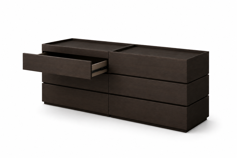 Stackable Chest of Drawers Elegant 6 Drawer Bedroom Dresser Dark Grey