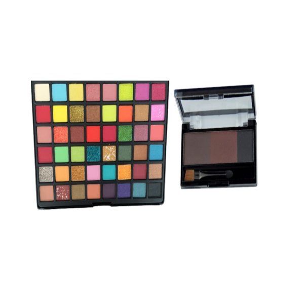 48 Color Eyeshadow and Brow Highlighter Makeup Set