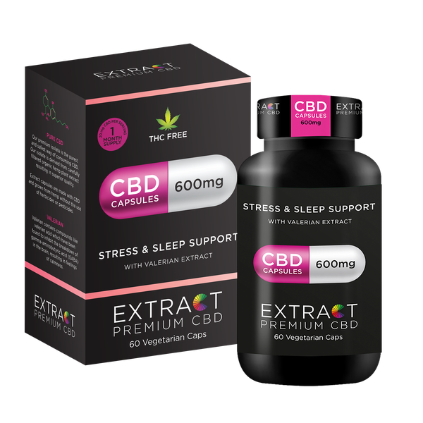 Extract 600mg Premium CBD Capsules 60's - Stress and Sleep