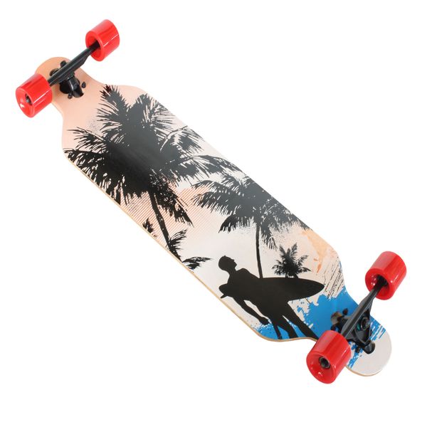Skateboard 107 x 23.5 cm Longboard Speedboard - Palm Trees