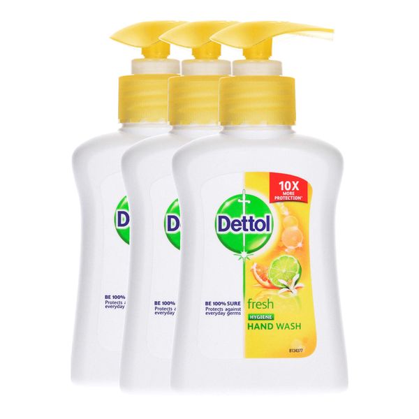 Dettol Liquid Hand Wash Pump Fresh 200ml - 3 Pack Bundle