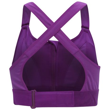 Adjustable Zip Up Sports Bra By Bo Fitness - Purple, Shop Today. Get it  Tomorrow!