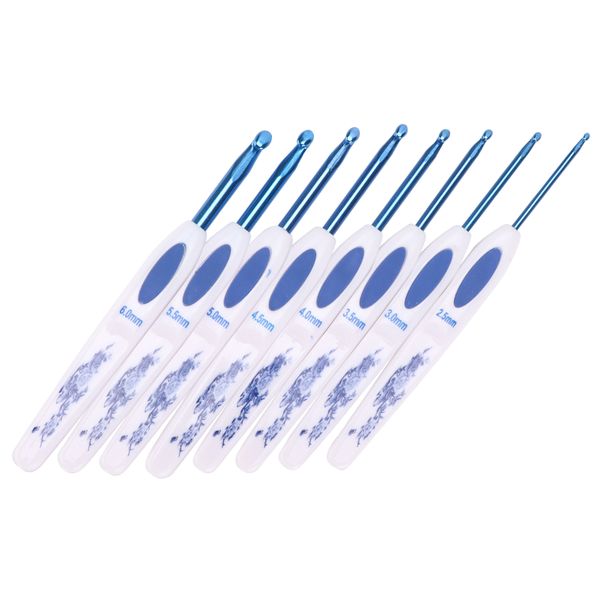 Soft Grip Crochet Hooks Set,8 Pcs NonSlip Needles for Weaving
