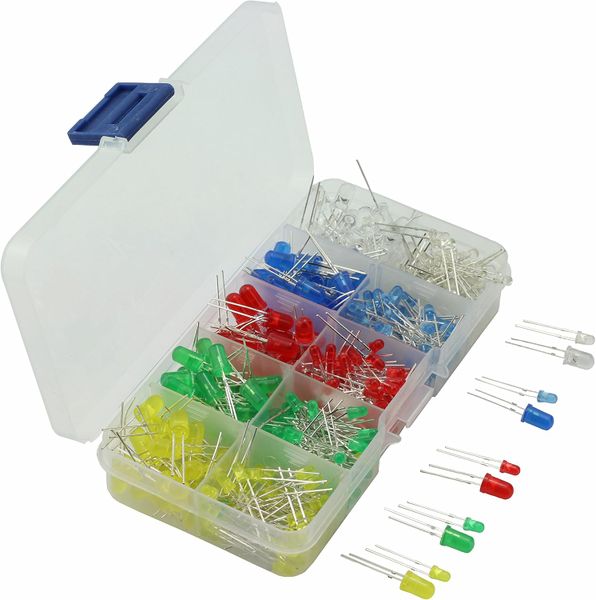 200Pieces 3mm 5mm Light Emitting Diode Assorted Kit Mixed Color