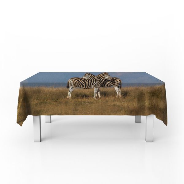 Hugging Zebras By Fanie Heymans Rectangle Tablecloth