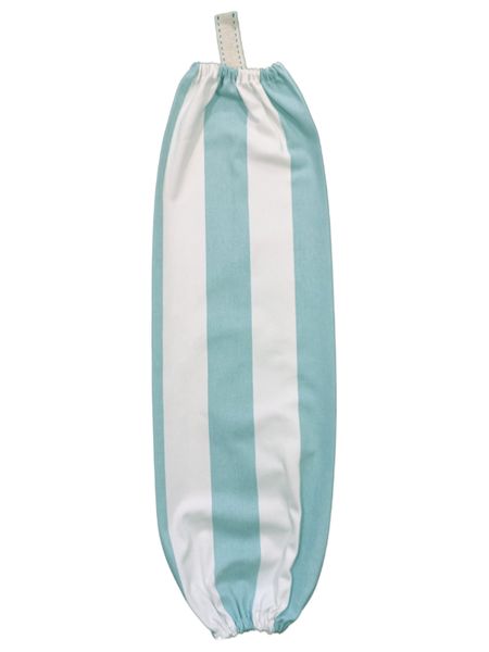 Plastic Bag Holder Turquoise Blue/White