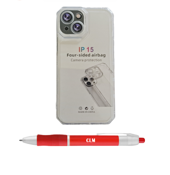 Transparent cover for Iphone 15 with CLM pen