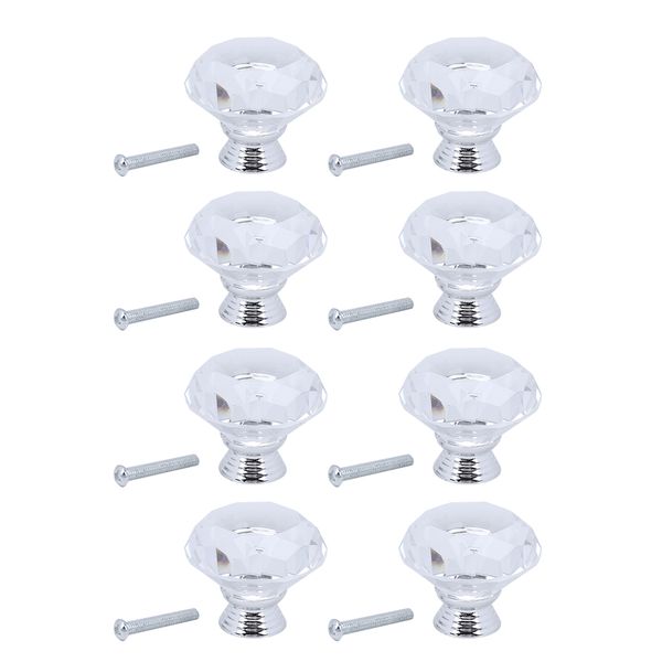 8-Piece 40mm Diamond-Shaped Cabinet Knobs for Kitchens