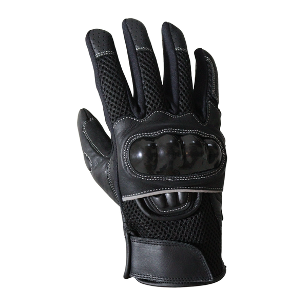Biker Pro Men's Genuine Leather &amp; Textile Motorbike Gloves