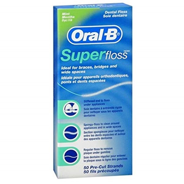Oral B SuperFloss Super Dental Floss for Braces Bridges (Parallel Import)