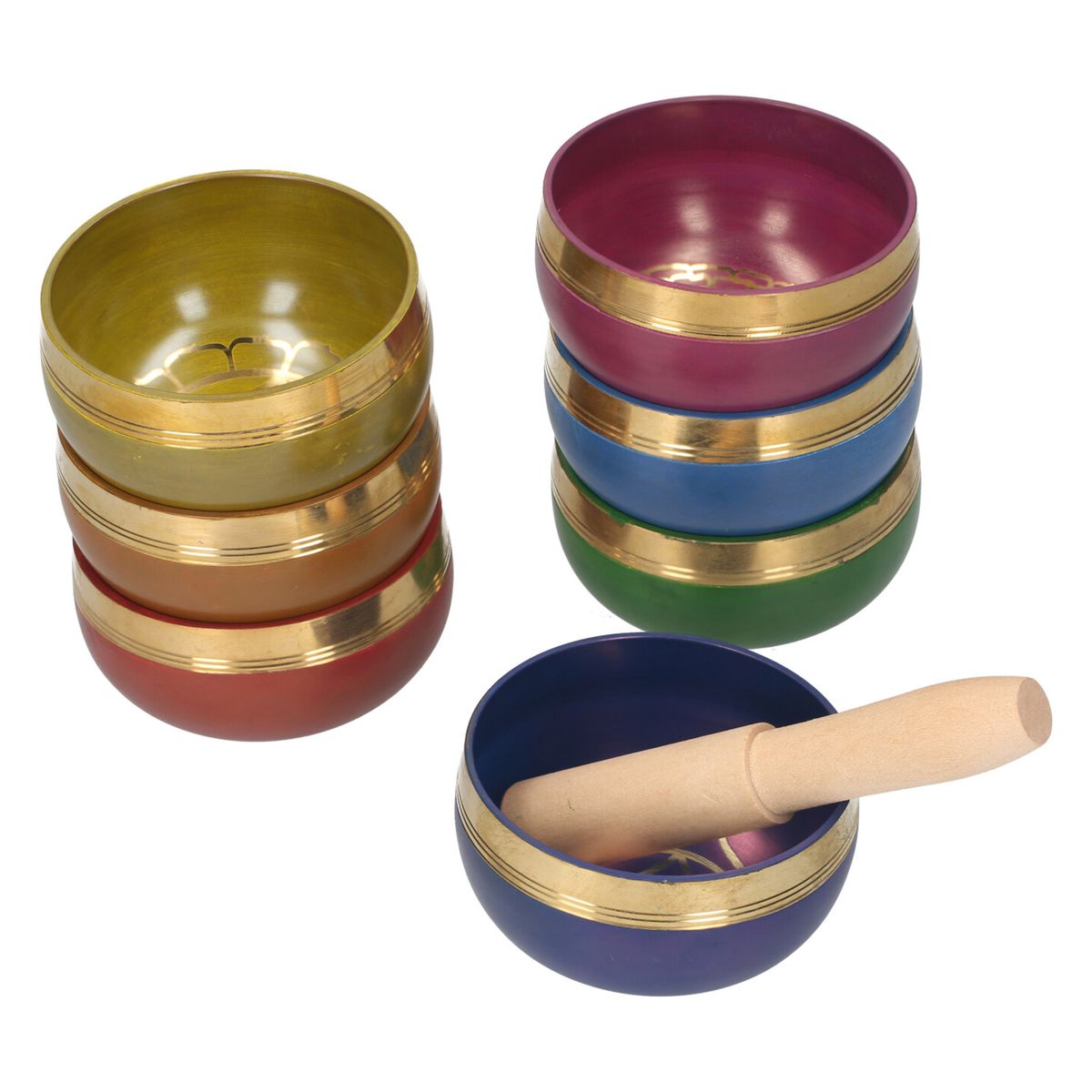 Tibetan Singing Bowl Set, Wood Mallet, Meditation