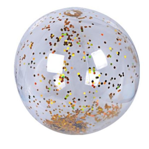 Olive Tree-Inflatable Transparent Beach Ball 24 inch (61cm)-Gold Glitter