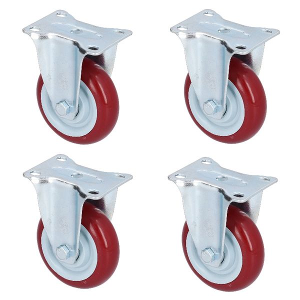 Fixed Castor Wheel 3" - Pack of 4