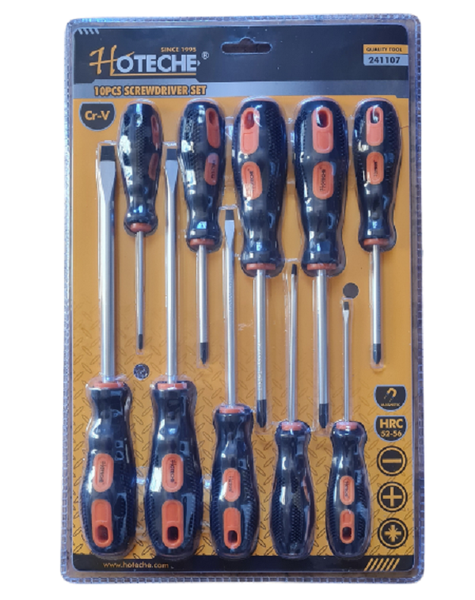 Hoteche, Screwdriver Set, 10 Piece CR-V, Chrome vanadium
