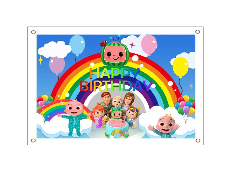 Coco Melon Birthday Banner - PVC Banner 1.3mx900mm