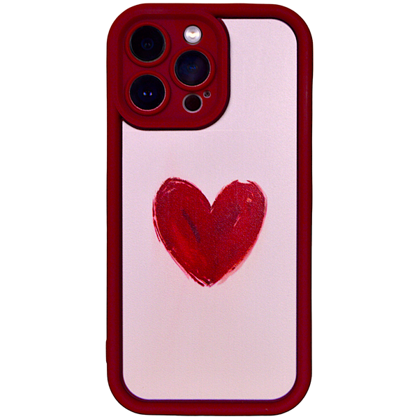 Maroon &amp; Oatmeal- Phone Case with Bubble Edge &amp; Pro Cam - Iphone 14 Pro Max