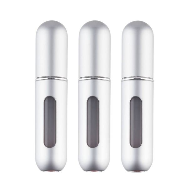 Refillable Mini Perfume Spray Bottle - 5ml Capacity- Silver- 3 Pack