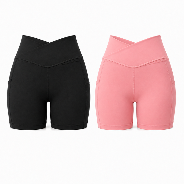 2 x Women Yoga Short Workout High Waist Legging Running Short
