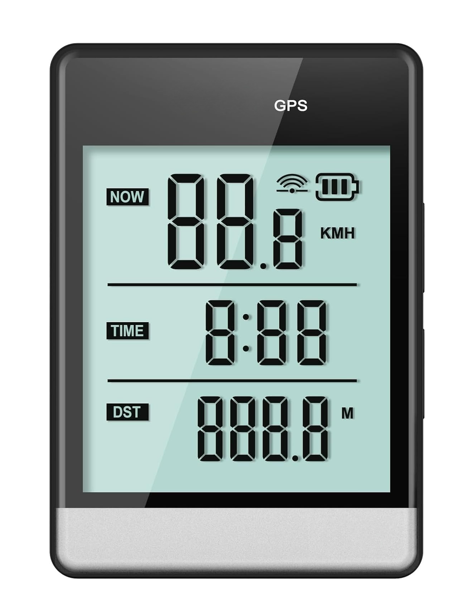 GPS Bike Computer, Wireless Cycling Computer with Large Display Screen