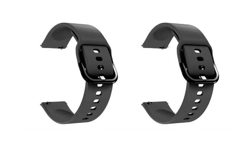 20mm Silicone Band Compatible with Samsung Galaxy Watch - Black - 2 Pack