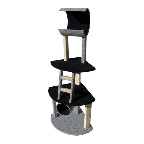 Scratzme - Kitty Galore Premium Scratching Post - Light Grey &amp; Black