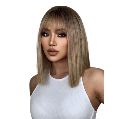 Short Straight Synthetic Wig With Fringe Shop Today. Get it