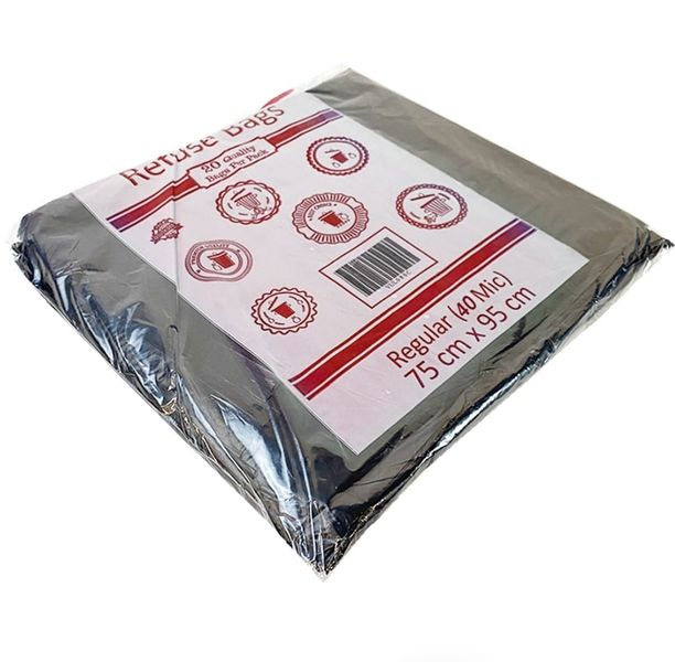 Refuse Bag Black (750mm x 950mm) 40micron