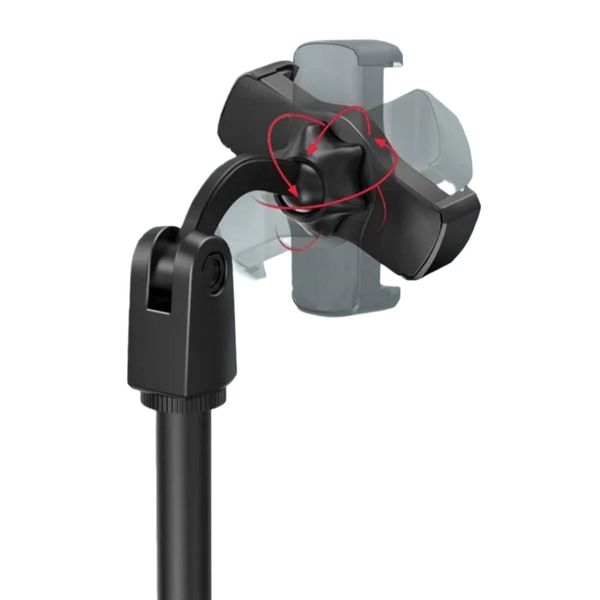 Retractable Foldable Desk Phone &amp; Pad Stand, Universal Compatible, Black