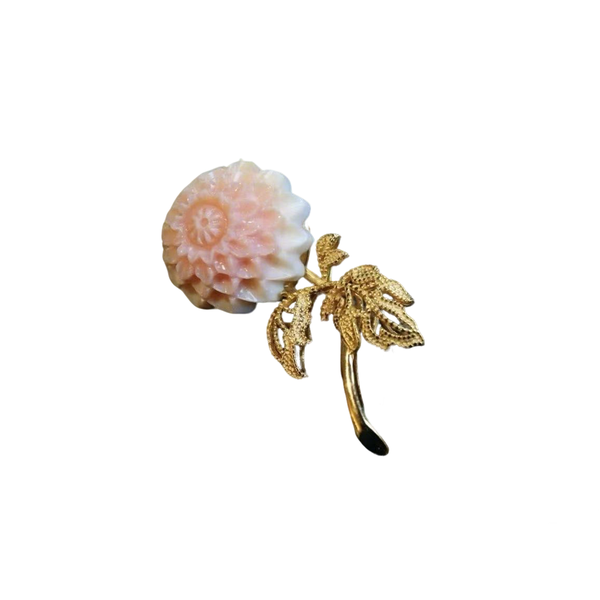 Beautiful Pink Natural Rouge Conch Brooch Dual-Purpose Jewelry