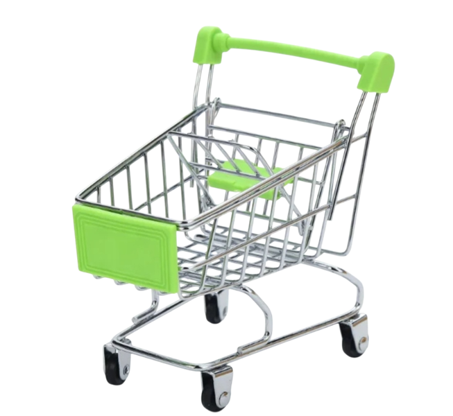 Mini Supermarket Foldable Toy Shopping Trolley Cart