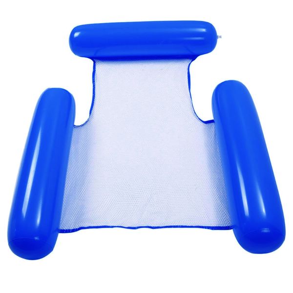 Inflatable Three-Tube Chair PVC Pool Floating Lounger Dark Blue