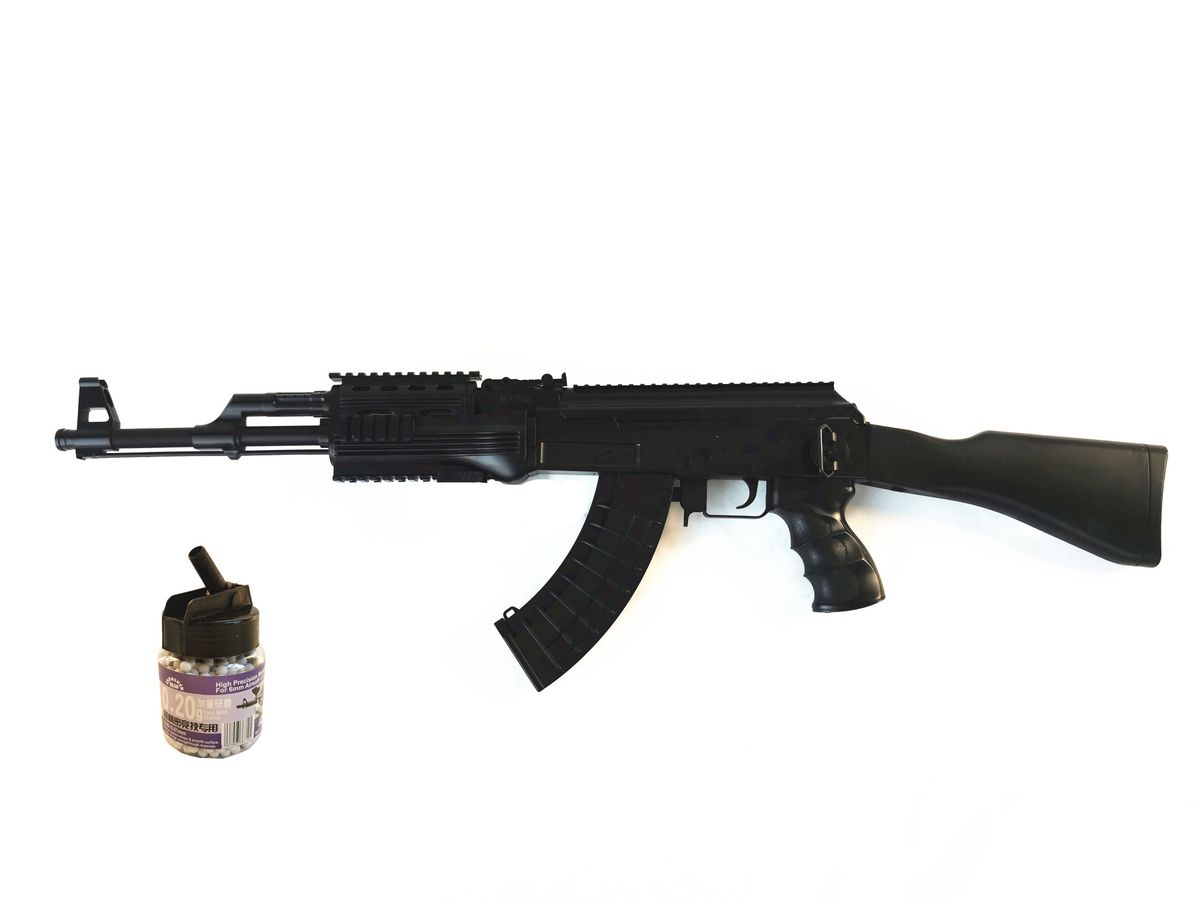 Toy Gun Airsoft AK 47 BB Gun Real Size Weighs1.28kg + BB Pellets