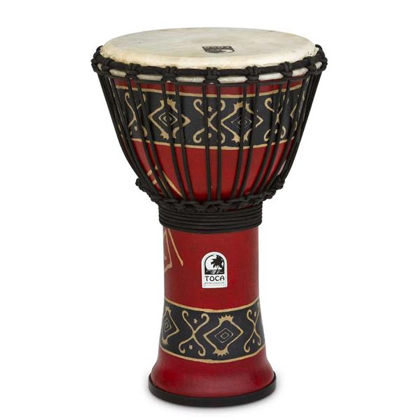 Toca 9" Freestyle Rope Tuned Djembe - Bali Red Design