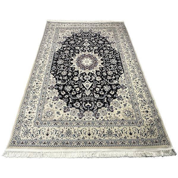 ROYAL RUGS Navy Beige Nain Area Rug