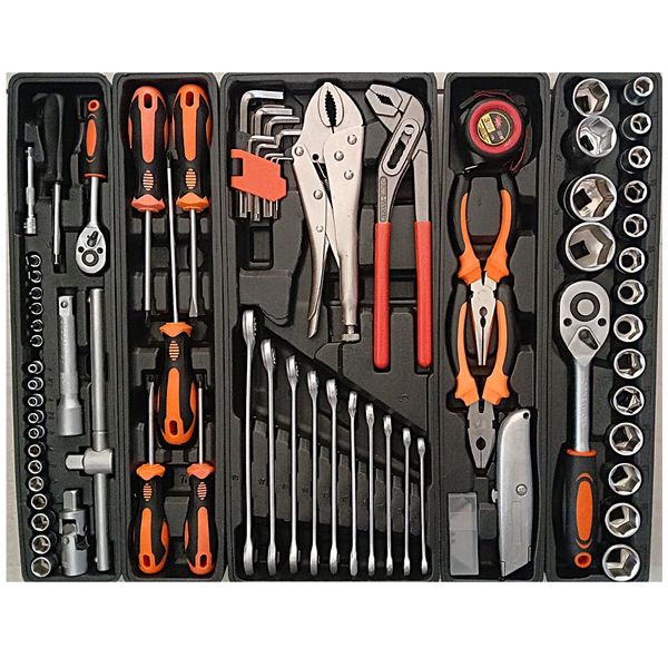 85 pc Tool Set with Metal Box 1/4" &amp; 1/2
