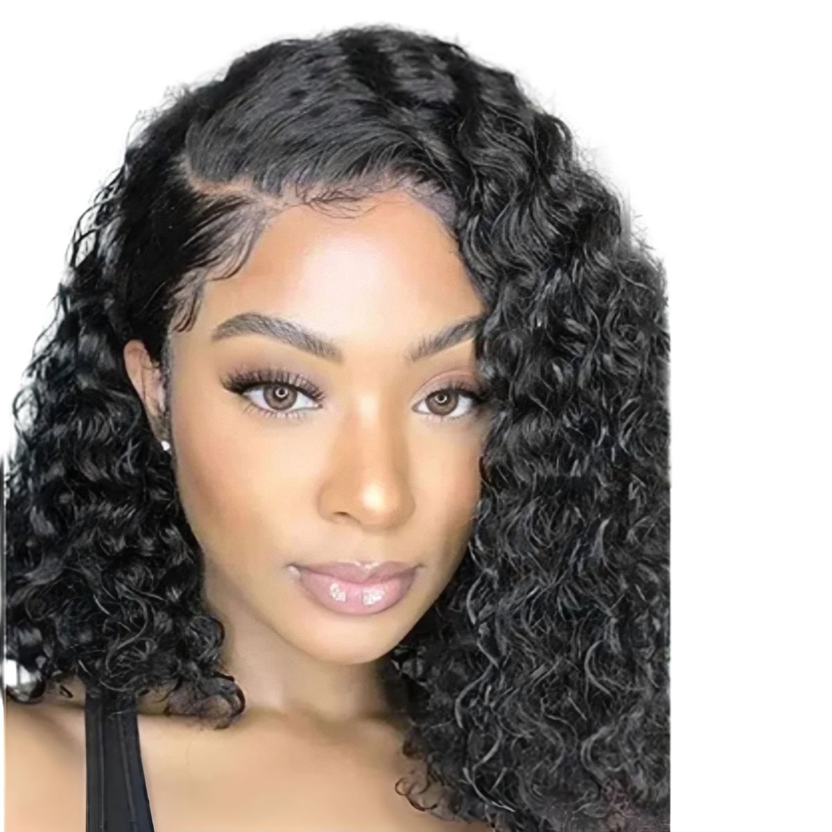 Marigold 12-inch Curly Wig Full Frontal Wig Human Hair Natural Colour