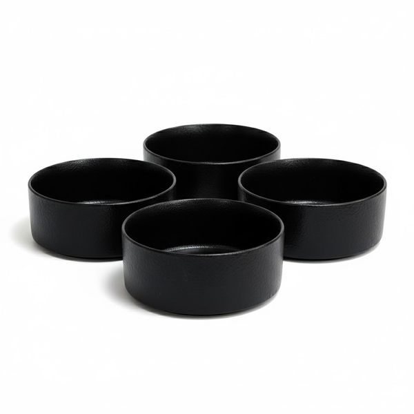 Black Matte Bowl Set of 4 15.5cm x 6cm