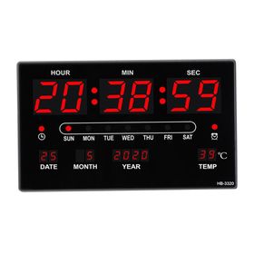 Large Size Digital LED Wall Desk Alarm Clock with Calendar Temperature ...