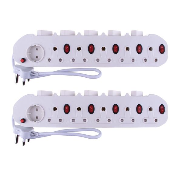 11 Way Power Multi-Plug With 5 Illuminated Switches : Pack Of 3