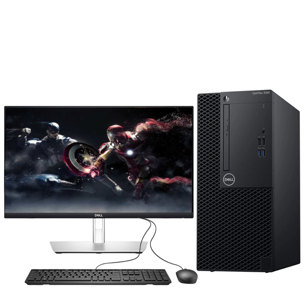 Certified Pre-Owned Dell OptiPlex 3060 MT - Intel i5 8th Gen - 4/256 24"Set