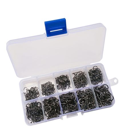 500 Pieces Barbed Fishing Hooks Set ( Hook Size 3 -12 )