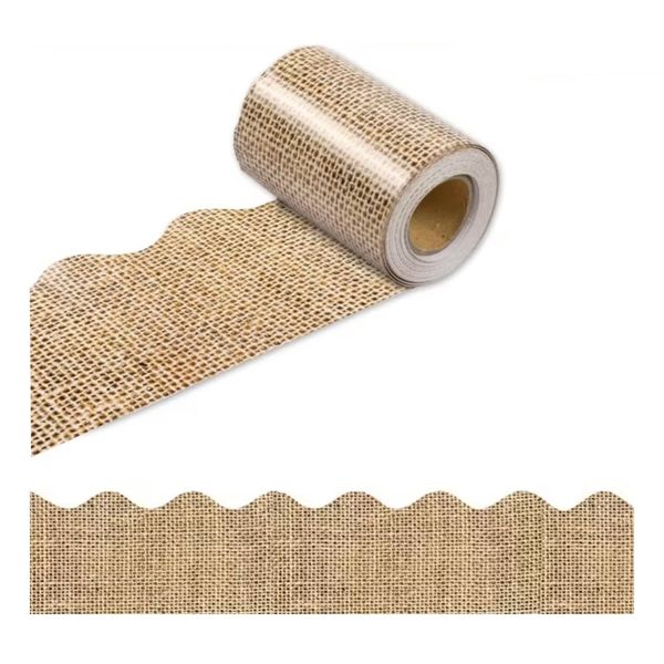 Craft Classroom Decor Burlap Bulletin Board Border Scalloped Trim - 22m