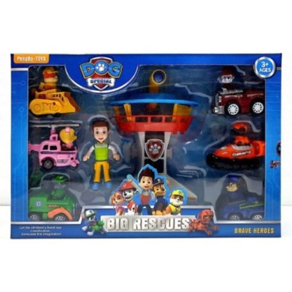 Paw Patrol Big Rescues Figures With Tower Base - 8 Piece