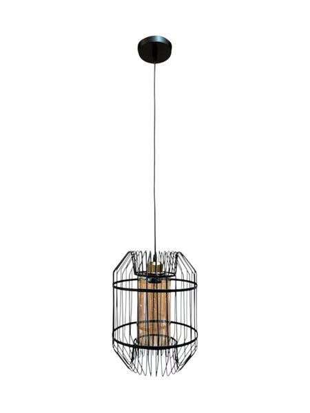 Hello Today Modern Industrial Cage + Amber glass Pendant Light-MRUL