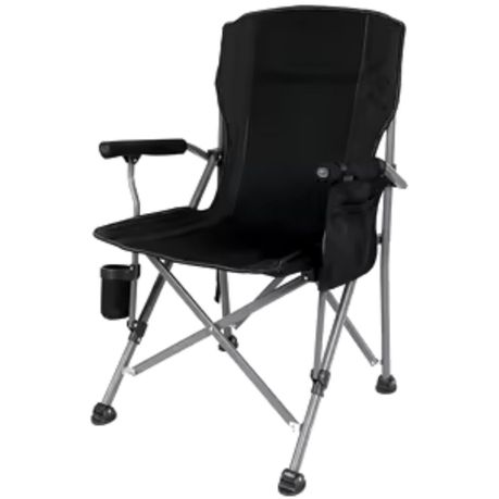 Heavy Duty Folding Camping Chair with Cup Holder, Side Pocket & Cover
