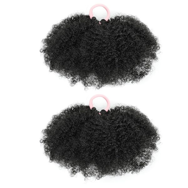 IPSTYLE Kids Puff Ponytail Extensions Synthetic Small Afro Curly Kinky Hair