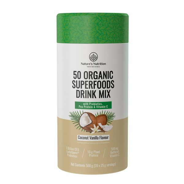 Natures Nutrition Super Greens &amp; Reds with Protein - Coconut Vanilla