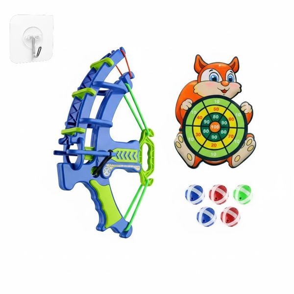 Bow Playsets For Archery Practice With Squirrel Target - Blue